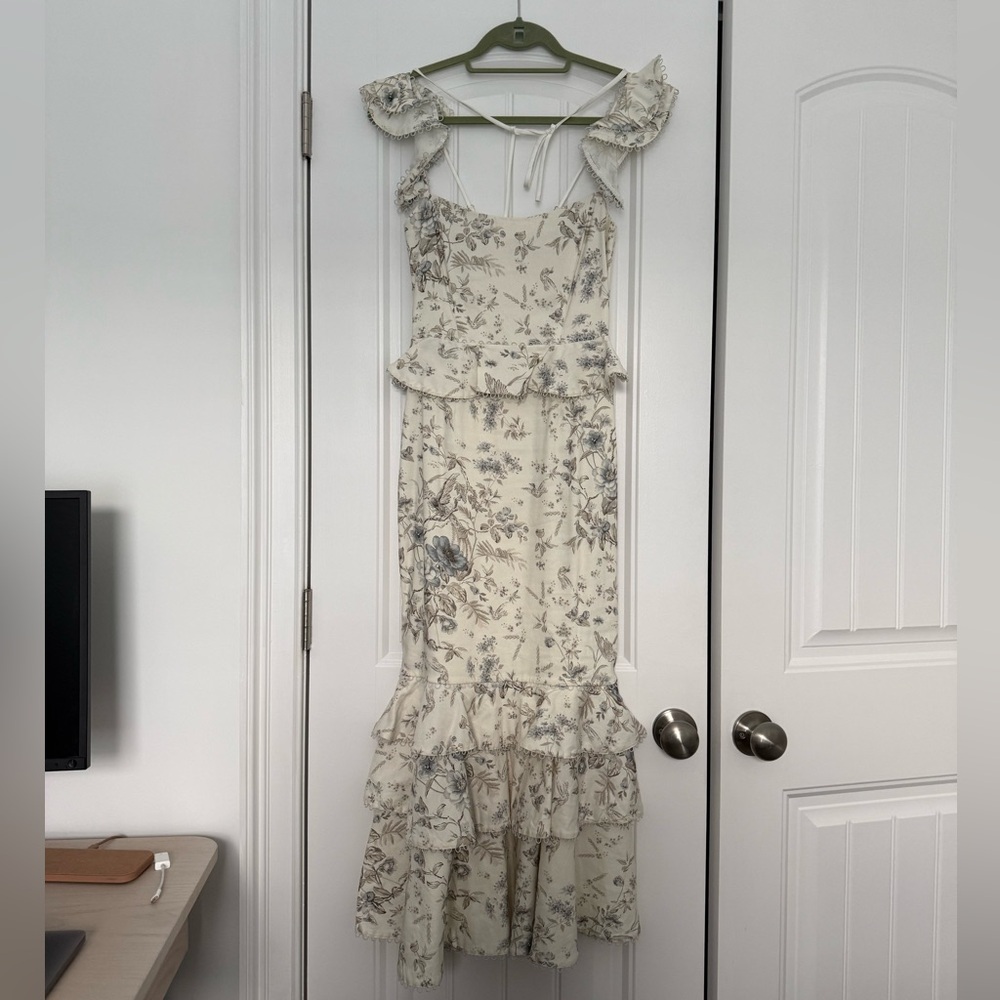 V. Chapman Floral Cream Midi Dress - Picture 4 of 12